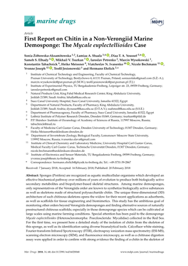 First Report on Chitin in a Non-Verongiid Marine Demosponge: the Mycale Euplectellioides Case