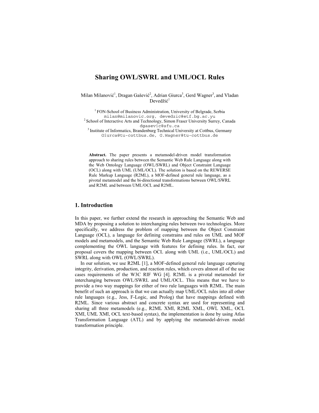 Sharing OWL/SWRL and UML/OCL Rules