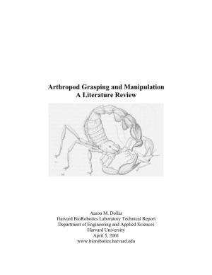 Arthropod Grasping and Manipulation: a Literature Review