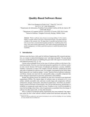 Quality-Based Software Reuse