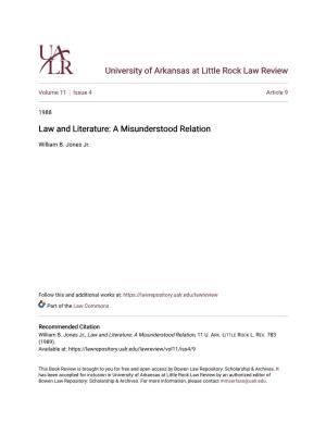Law and Literature: a Misunderstood Relation
