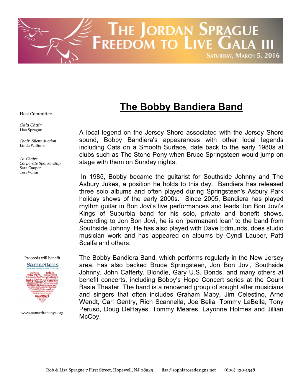 The Bobby Bandiera Band Host Committee