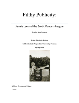 Filthy Publicity: Jennie Lee and the Exotic Dancers League