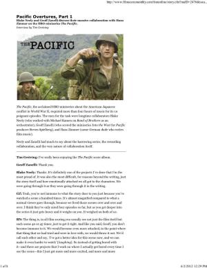 Pacific Overtures, Part 1 Blake Neely and Geoff Zanelli Discuss Their Massive Collaboration with Hans Zimmer on the HBO Miniseries the Pacific