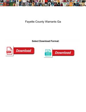 Fayette County Warrants Ga