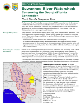 Suwannee River Watershed: Conserving the Georgia/Florida Connection North Florida Ecosystem Team