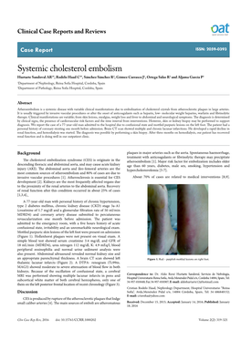 Systemic Cholesterol Embolism