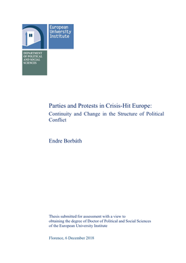 Parties and Protests in Crisis-Hit Europe: Continuity and Change in the Structure of Political Conflict