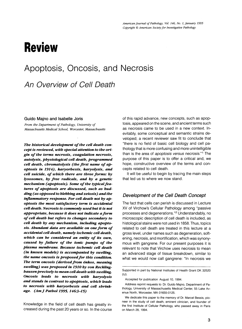 Review Apoptosis, Oncosis, and Necrosis an Overview of Cell Death - DocsLib