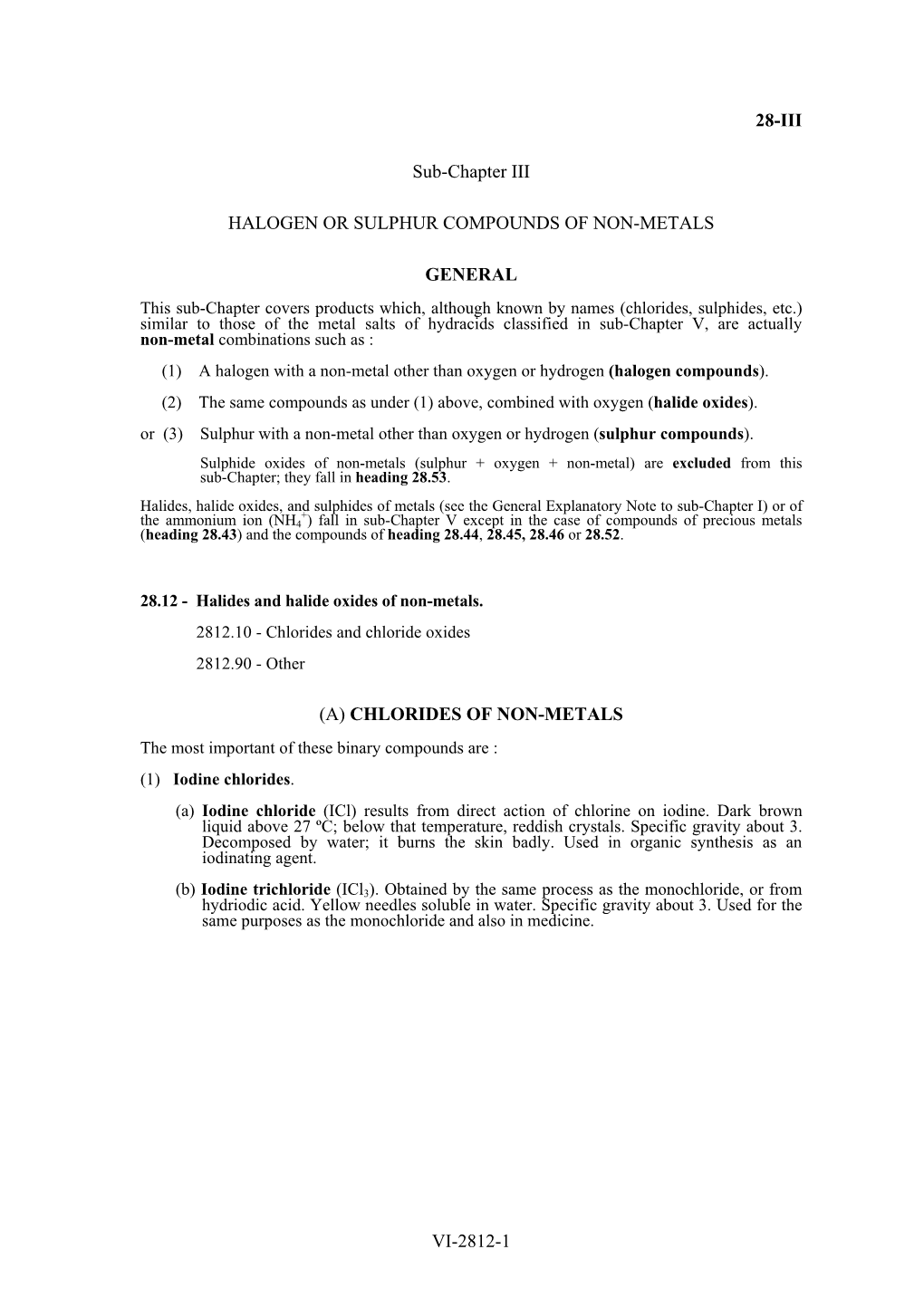 Halides and Halide Oxides of Non-Metals 2812