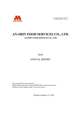 An-Shin Food Services Co., Ltd. An-Shin Food Services Co., Ltd