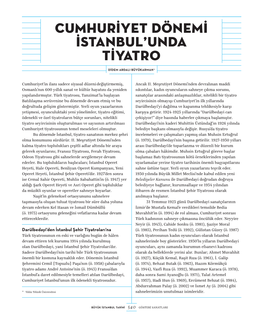Cumhuriyet Dönemi Istanbul'unda Tiyatro
