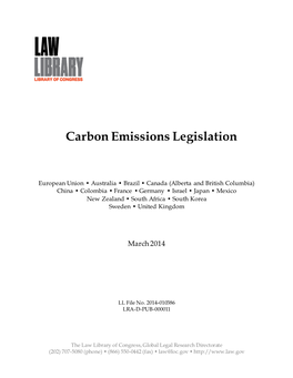 Carbon Emissions Legislation
