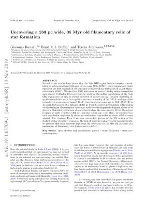 Uncovering a 260 Pc Wide, 35 Myr Old Filamentary Relic of Star Formation