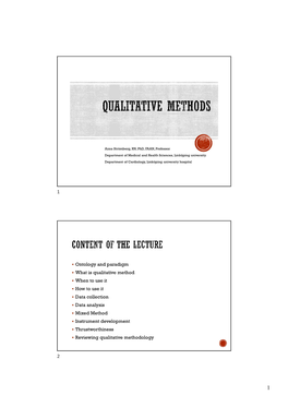 Ontology and Paradigm What Is Qualitative Method When to Use It