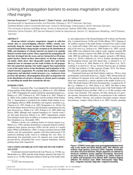 Linking Rift Propagation Barriers to Excess Magmatism at Volcanic Rifted Margins