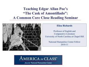 Teaching Edgar Allan Poe's “The Cask of Amontillado”