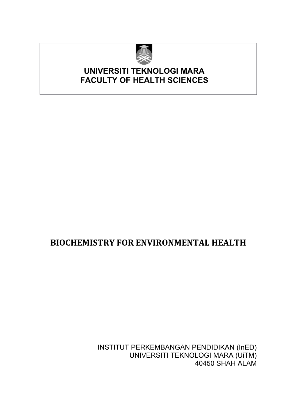 Biochemistry for Environmental Health