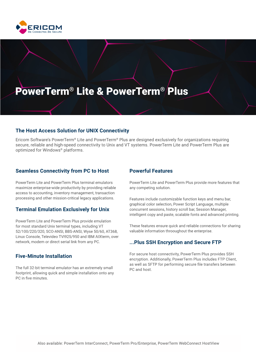 Powerterm® Lite & Powerterm® Plus