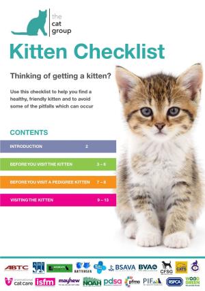 Kitten Checklist