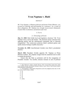 Yvon Neptune V. Haiti, Case Summary