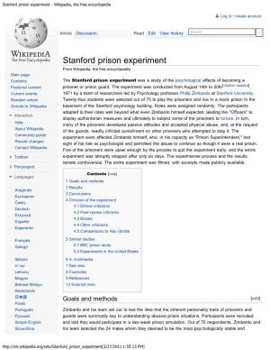 Stanford Prison Experiment - Wikipedia, the Free Encyclopedia