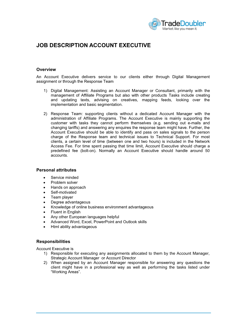 Job Description Account Executive