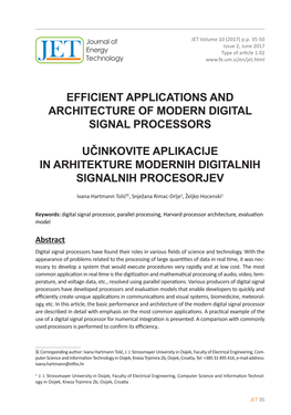 Efficient Applications and Architecture of Modern Digital Signal Processors