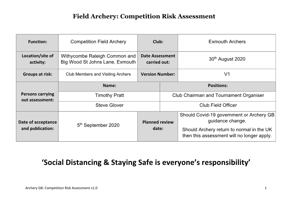 Risk Assessment