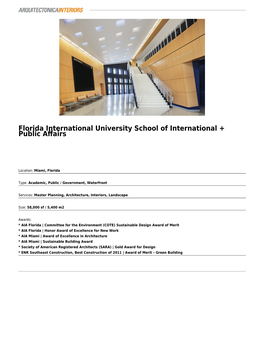 Florida International University School of International + Public Aﬀairs