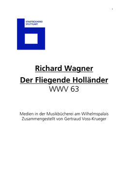 Richard Wagner Der Fliegende Holländer WWV 63