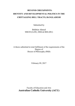 Beyond Checkpoints: Identity and Developmental Politics in the Chittagong Hill Tracts, Bangladesh