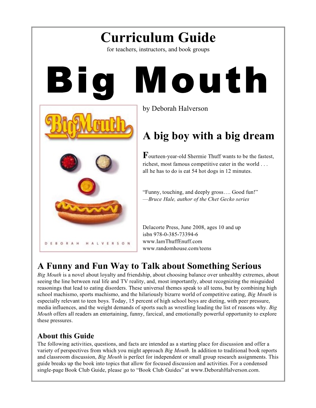 BIG MOUTH Curriculum Guide