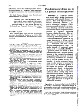 Pseudohermaphroditism Due to Teristic of Trisomy 9Q