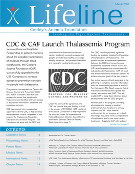 CDC & CAF Launch Thalassemia Program