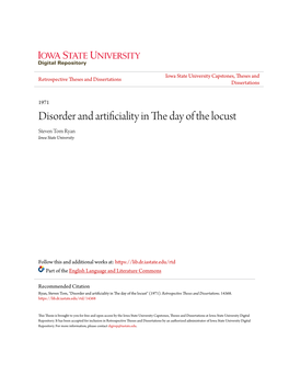 Disorder and Artificiality in the Day of the Locust