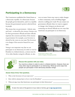 Participating in a Democracy