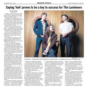 Saying 'Heh' Proves to Be a Key to Success for the Lumineers