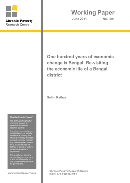 One Hundred Years of Economic Change in Bengal: Re-Visiting the Economic Life of a Bengal District
