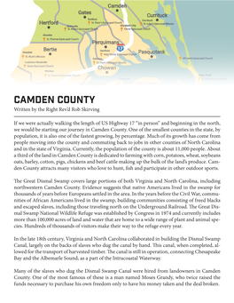 Camden County Written by the Right Rev’D Rob Skirving