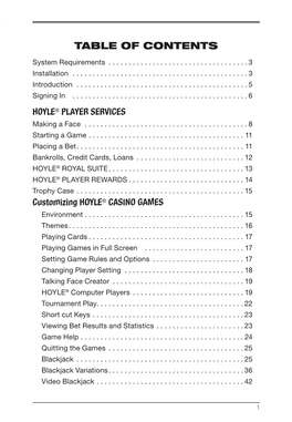 Table of Contents