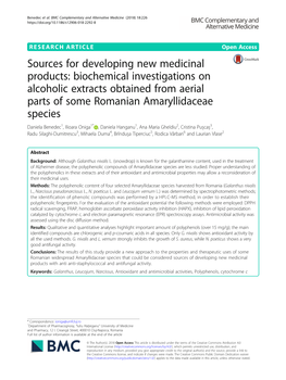 Sources for Developing New Medicinal Products