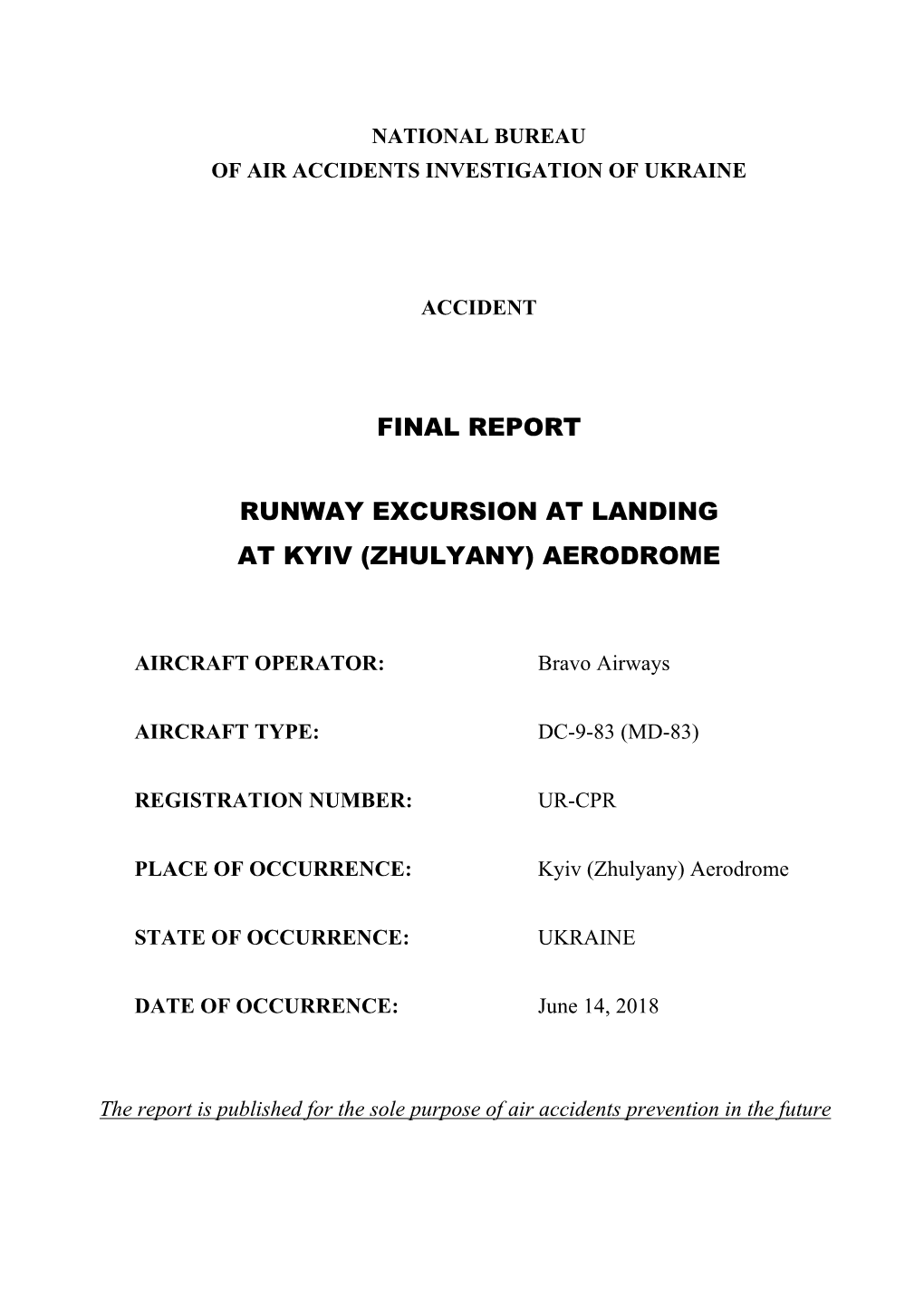 Final Report Runway Excursion at Landing at Kyiv