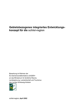 Gebietsbezogenes Integriertes Entwicklungs- Konzept Für Die Schlei-Region