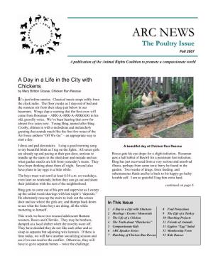 ARC News a Newsletter from the Animal Rights Coalition