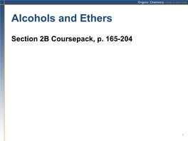 Alcohols and Ethers