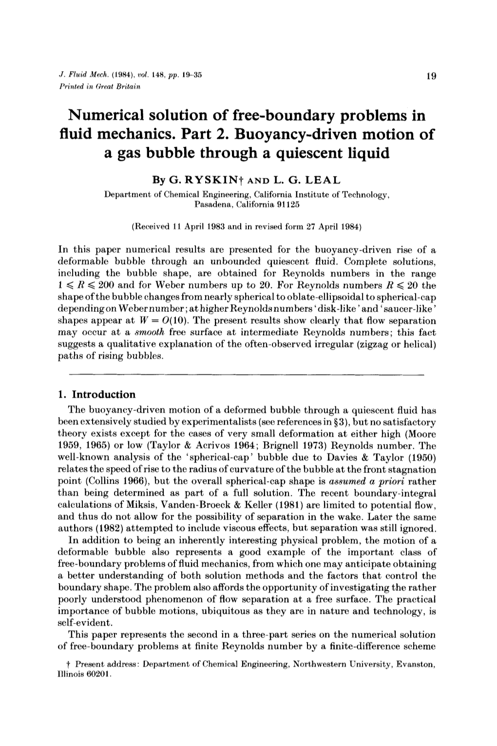 Numerical Solution of Free-Boundary Problems in Fluid Mechanics. Part 2