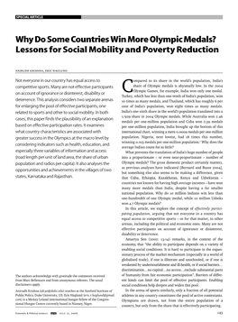 Why Do Some Countries Win More Olympic Medals? Lessons for Social Mobility and Poverty Reduction