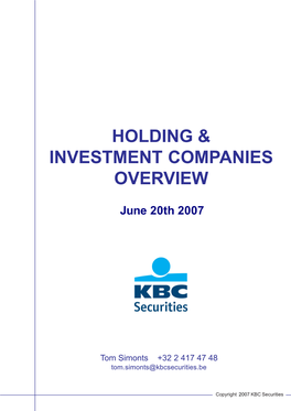 Overview Holding Companies