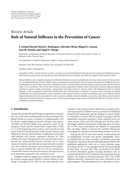 Role of Natural Stilbenes in the Prevention of Cancer